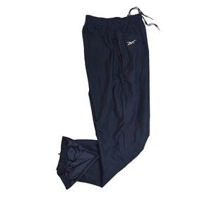 Vintage Reebok Windbreaker Pants Adult Size L Blue Casual Mens Lined Comfort